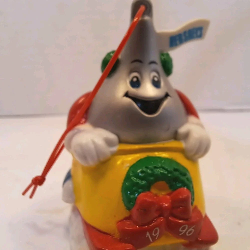 Vintage Hershey's Chocolate Kiss Christmas Ornament 1996 Vinyl Rubber Holiday
